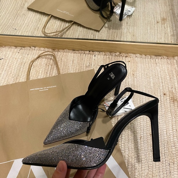 ZARA SPARKLY HIGH HEELED SHOES like PRADA - Picture 6 of 14